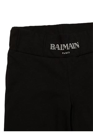 black cotton trousers BALMAIN PARIS KIDS | BV6B29Z2389930BC